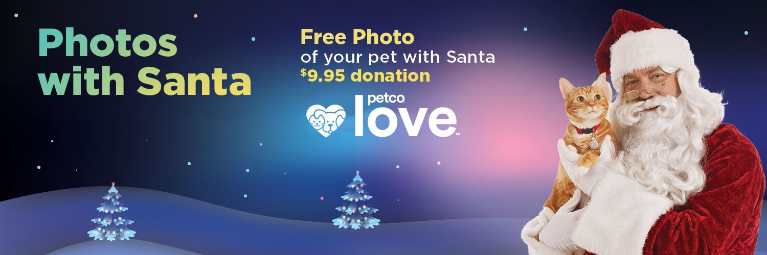 Pet Photos with Santa Cat Adoption Team